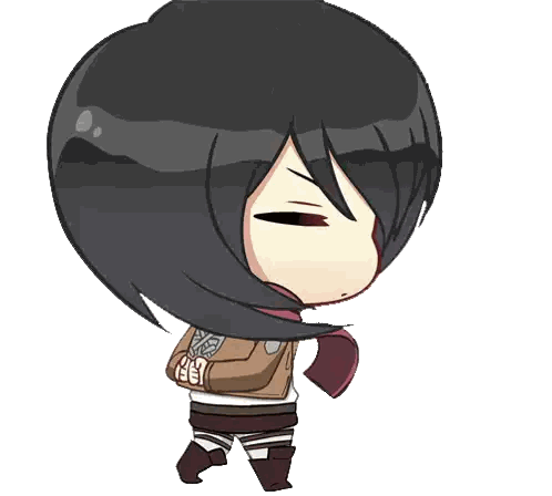A Cartoon Drawing Of A Girl With Black Hair And A Red Scarf Around Her Neck Sticker