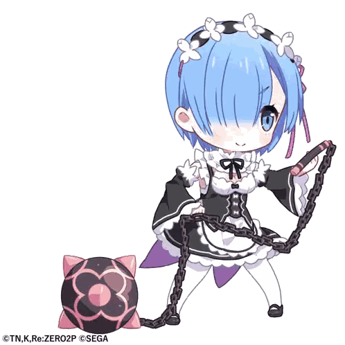 A Cartoon Drawing Of A Girl With Blue Hair And A Chain Sticker