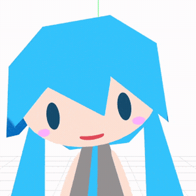 A Cartoon Drawing Of A Girl With Blue Hair And A Pink Cheek GIF