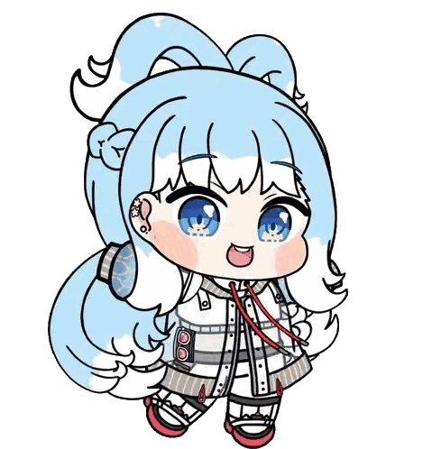 A Cartoon Drawing Of A Girl With Blue Hair Sticker