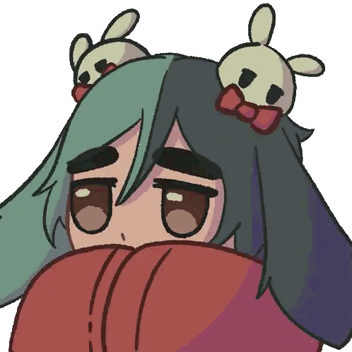A Cartoon Drawing Of A Girl With Bunny Ears Sticker