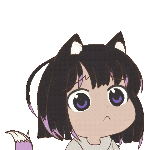 A Cartoon Drawing Of A Girl With Cat Ears And Hearts Above Her Head Sticker