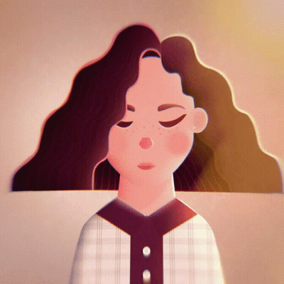 A Cartoon Drawing Of A Girl With Closed Eyes GIF