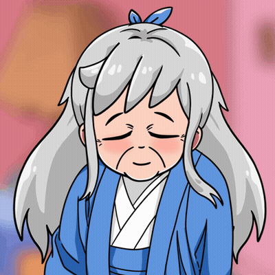 A Cartoon Drawing Of A Girl With Gray Hair GIF