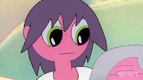 A Cartoon Drawing Of A Girl With Netflix Written On The Bottom GIF