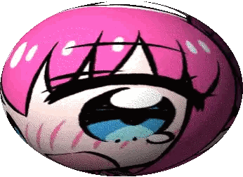 A Cartoon Drawing Of A Girl With Pink Hair Sticker