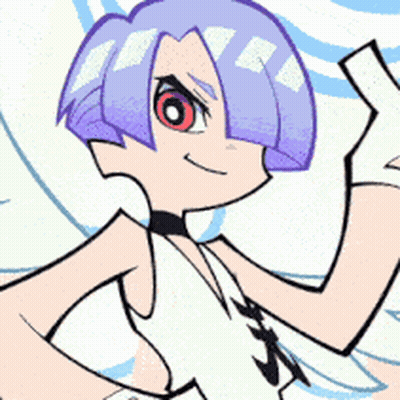 A Cartoon Drawing Of A Girl With Purple Hair GIF
