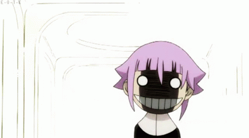A Cartoon Drawing Of A Girl With Purple Hair And A Big Smile On Her Face GIF