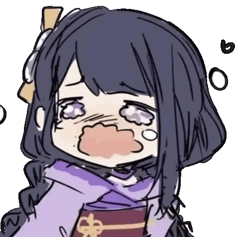 A Cartoon Drawing Of A Girl With Purple Hair And A Purple Kimono . Sticker