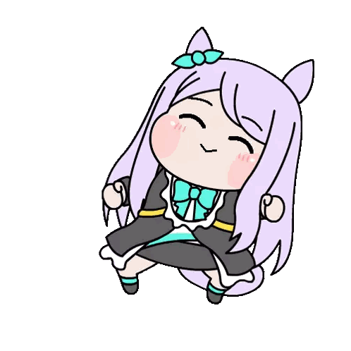 A Cartoon Drawing Of A Girl With Purple Hair Sticker