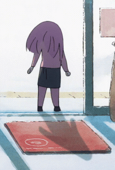 A Cartoon Drawing Of A Girl With Purple Hair GIF