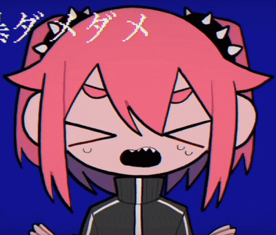 A Cartoon Drawing Of A Girl With Spikes On Her Hair GIF