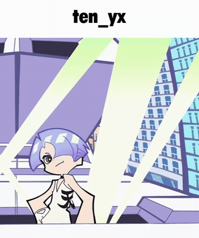 A Cartoon Drawing Of A Girl With The Name Ten_yx Above Her GIF