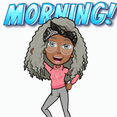 A Cartoon Drawing Of A Girl With The Word Morning Above Her GIF