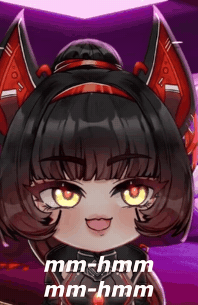 A Cartoon Drawing Of A Girl With The Words Mm-Hmm Mm-Hmm On The Bottom GIF