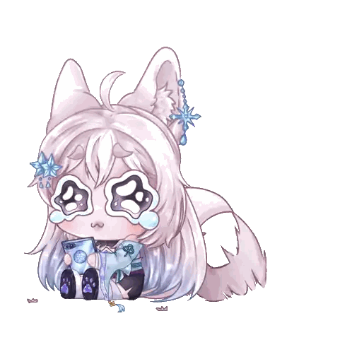 A Cartoon Drawing Of A Girl With White Hair And A Blue Flower In Her Hair Sticker