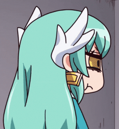 A Cartoon Drawing Of A Girl With Wings On Her Head GIF