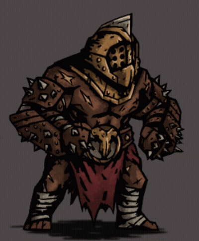 A Cartoon Drawing Of A Gladiator With Spikes On His Armor GIF