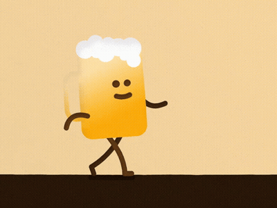 A Cartoon Drawing Of A Glass Of Beer With A Face And Arms And Legs GIF