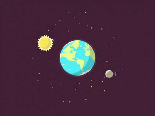 A Cartoon Drawing Of A Globe With A Small Rocket On Top Of It GIF