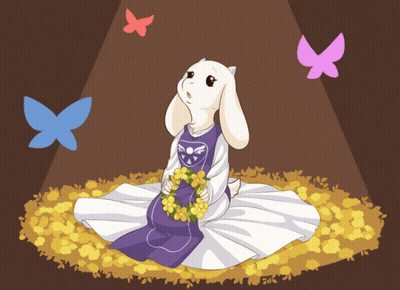 A Cartoon Drawing Of A Goat Holding Flowers GIF