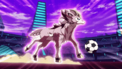 A Cartoon Drawing Of A Goat Playing Soccer GIF