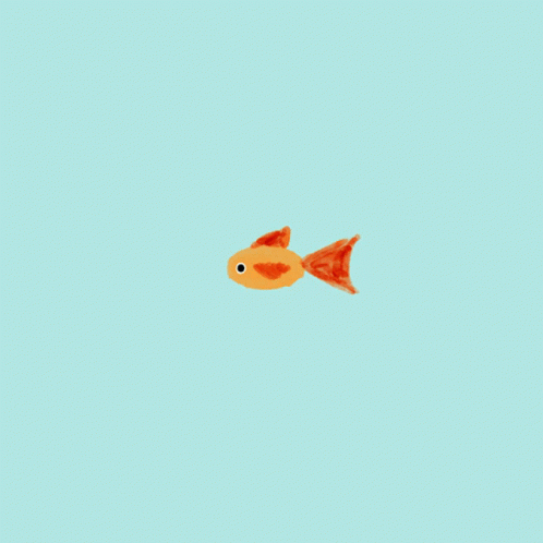 A Cartoon Drawing Of A Goldfish Swimming In The Water GIF