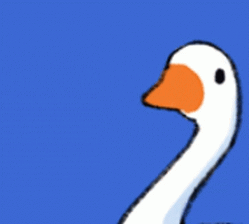 A Cartoon Drawing Of A Goose With A Red Beak GIF