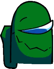 A Cartoon Drawing Of A Green Among Us Character With A Mustache . Sticker