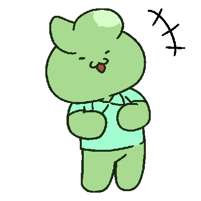 A Cartoon Drawing Of A Green Bear With A Red Tongue Sticking Out Sticker