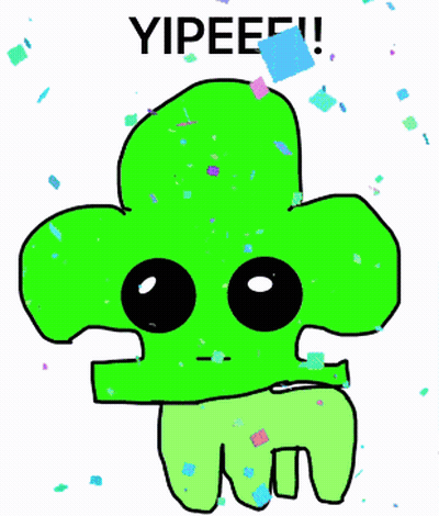 A Cartoon Drawing Of A Green Cactus With The Words Yipeee Written Above It GIF