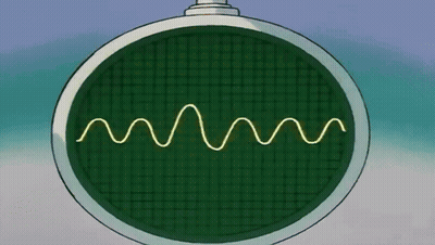 A Cartoon Drawing Of A Green Circle With A Wave On It GIF
