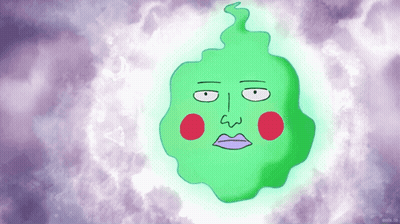 A Cartoon Drawing Of A Green Ghost With A Face GIF