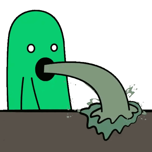 A Cartoon Drawing Of A Green Monster With A Long Tongue Sticker