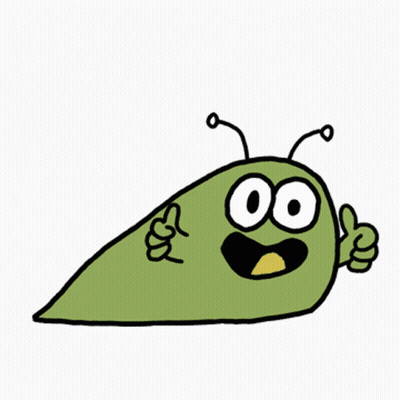 A Cartoon Drawing Of A Green Slug Giving A Thumbs Up GIF