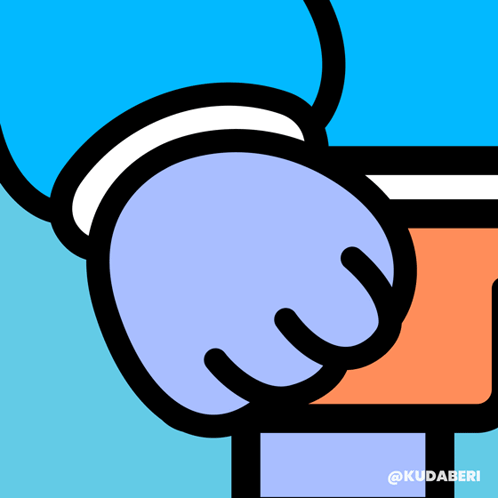 A Cartoon Drawing Of A Hand With The Name Kudaberi On The Bottom Right Corner GIF