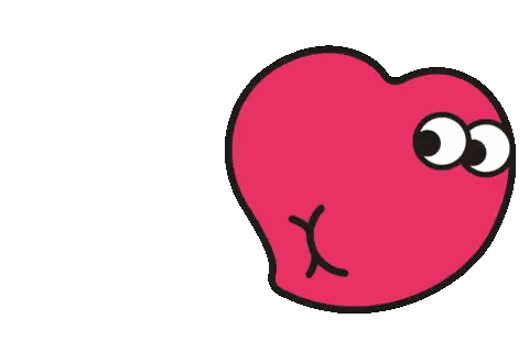 A Cartoon Drawing Of A Heart With Big Eyes And A Paw Print Next To It Sticker