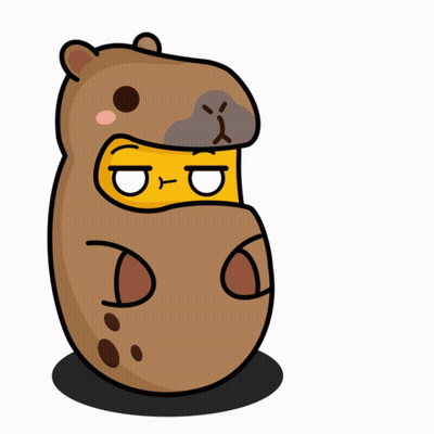 A Cartoon Drawing Of A Hippopotamus With A Yellow Face GIF