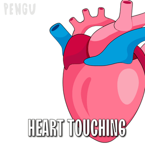 A Cartoon Drawing Of A Human Heart With The Words Heart Touching Below It GIF
