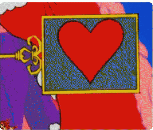 A Cartoon Drawing Of A Key With A Heart Drawn On It GIF