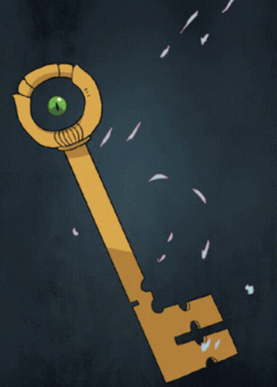 A Cartoon Drawing Of A Key With An Eye On It GIF