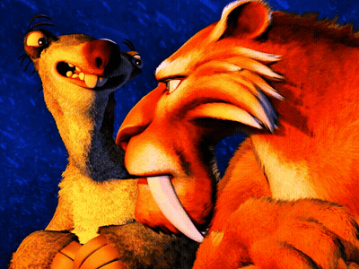 A Cartoon Drawing Of A Lion And A Ostrich GIF