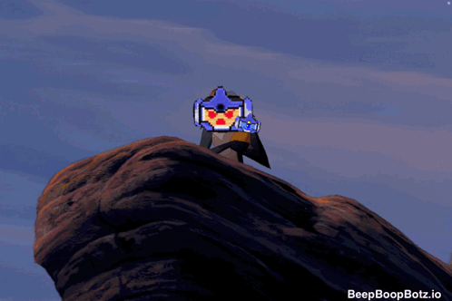 A Cartoon Drawing Of A Lion Holding A Cartoon Character With The Words Beep Boopbotz.io Visible GIF