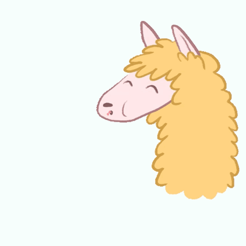 A Cartoon Drawing Of A Llama Blowing Hearts In The Air GIF