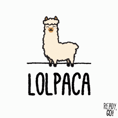 A Cartoon Drawing Of A Llama With The Words Lolpaca Below It GIF