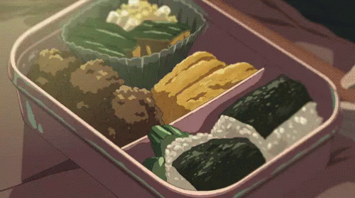 A Cartoon Drawing Of A Lunch Box Filled With Various Foods GIF
