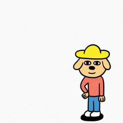 A Cartoon Drawing Of A Man And A Dog With A Hand Giving An Ok Sign GIF