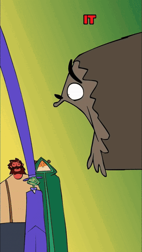 A Cartoon Drawing Of A Man And A Hedgehog With A Red T On The Bottom Right GIF