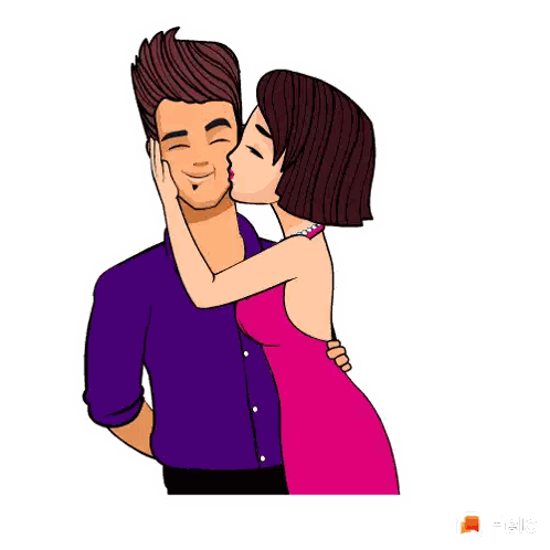 A Cartoon Drawing Of A Man And A Woman Standing Next To Each Other Sticker