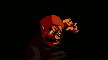 A Cartoon Drawing Of A Man Crying And Another Man Screaming GIF